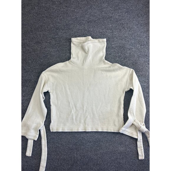 Madewell Sweater Women's S Off White Turtleneck Cowl Neck Tie Sleeve Tie-Cuff - Picture 1 of 7